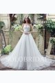 A line ivory sweetheart lace up back cathedral train organza wedding dress C30263