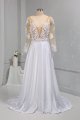 Bridal Satin Wedding Dress Sexy Bodice with long Sleeves 724A0672