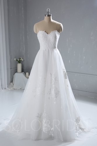 Ivory Small A Line Wedding Dress Summer Wedding Gown 724A4003a