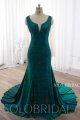 Green Fit and Flare Keyhole Sparkly Prom Dress DPP_0004