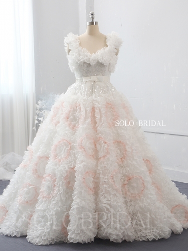 Ivory fllower ball gown wedding dress 724A2209