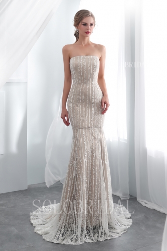 skin color fitted wedding dress I446531