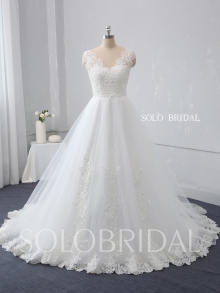 ivory A line wedding dress cotton lace 724A1233