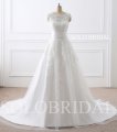 Ivory two pieces short dress with A line over skirt wedding dress E264111