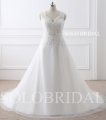 Ivory plus size a line lace and tulle wedding dress E302671