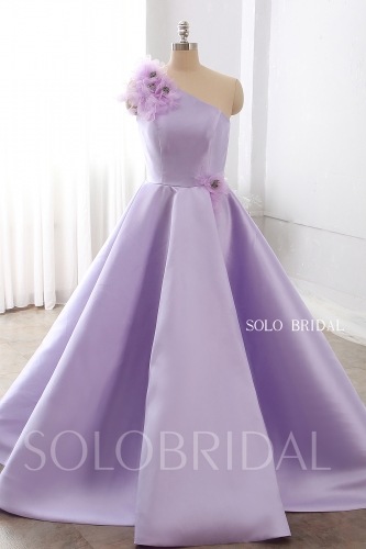 Purple Mikado Floor Puffy Prom Dress DPP_0008