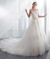 Ivory sweetheart pleated tulle wedding dress I506661