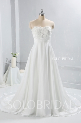 Ivory silk chiffon wedding dress nice volume skirt light summer dress 724A9407
